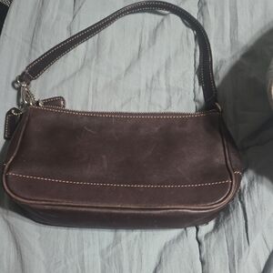 Coach Dark Brown Leather Shoulder Bag
